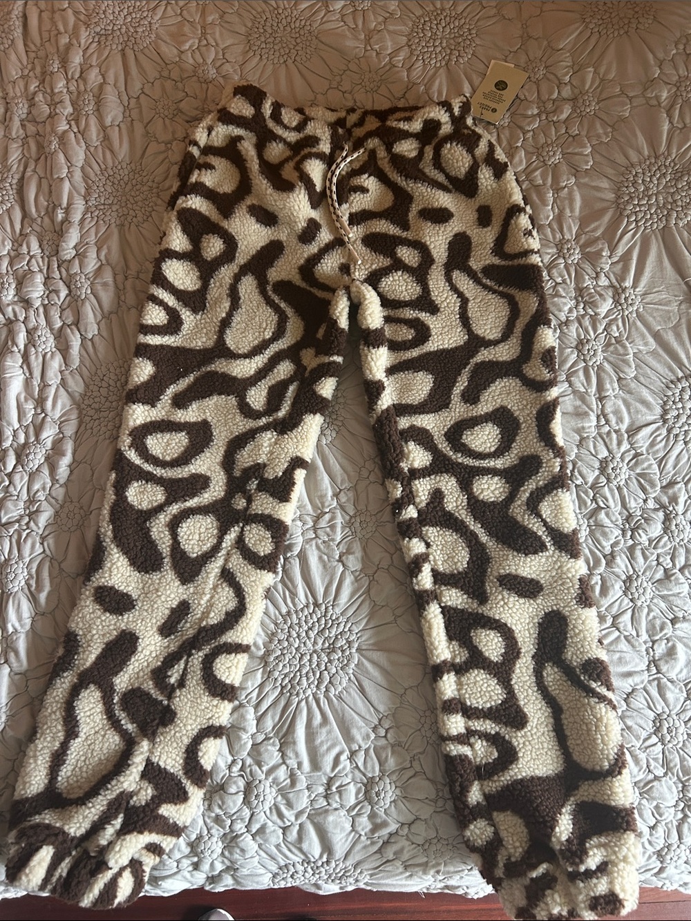 Parks Project Cream Sherpa Joggers with Brown Spots